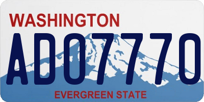 WA license plate ADO7770