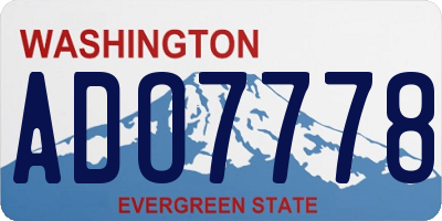 WA license plate ADO7778