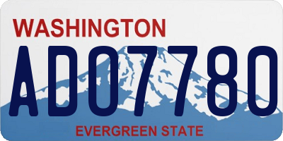 WA license plate ADO7780