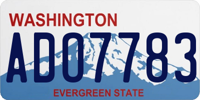 WA license plate ADO7783