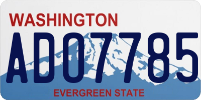 WA license plate ADO7785