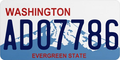 WA license plate ADO7786