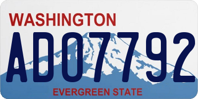 WA license plate ADO7792