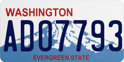 WA license plate ADO7793
