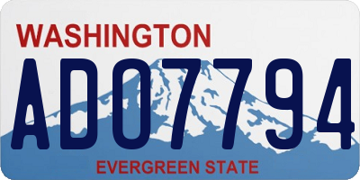 WA license plate ADO7794