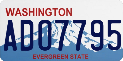 WA license plate ADO7795