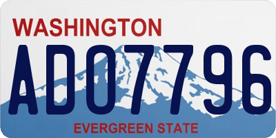 WA license plate ADO7796