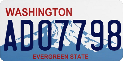WA license plate ADO7798