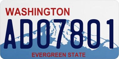 WA license plate ADO7801