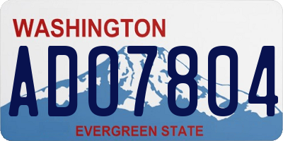 WA license plate ADO7804