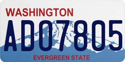 WA license plate ADO7805