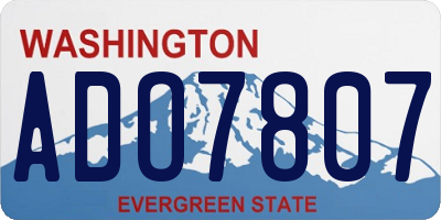 WA license plate ADO7807