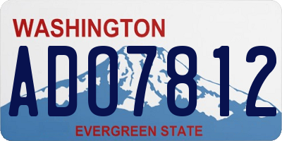 WA license plate ADO7812