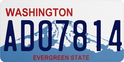 WA license plate ADO7814