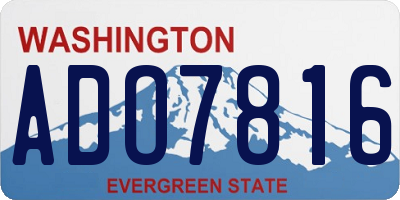 WA license plate ADO7816
