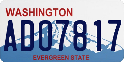 WA license plate ADO7817