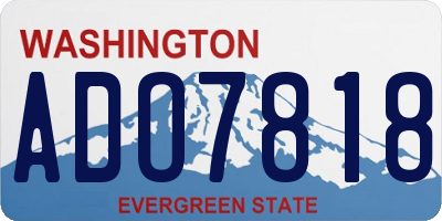 WA license plate ADO7818