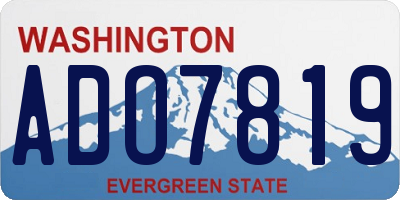 WA license plate ADO7819