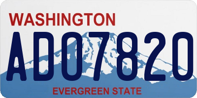 WA license plate ADO7820