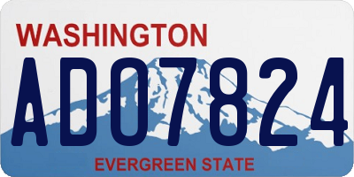 WA license plate ADO7824
