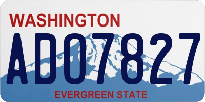 WA license plate ADO7827