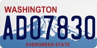WA license plate ADO7830