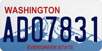 WA license plate ADO7831
