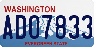 WA license plate ADO7833