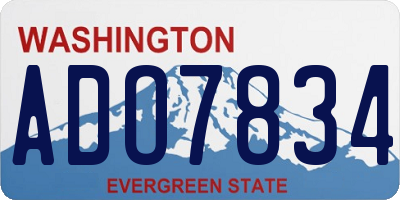 WA license plate ADO7834