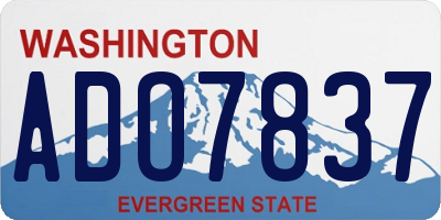 WA license plate ADO7837