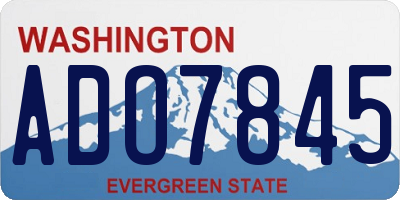 WA license plate ADO7845