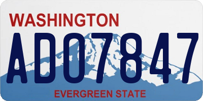 WA license plate ADO7847