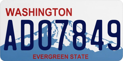 WA license plate ADO7849