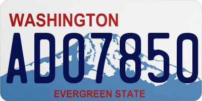 WA license plate ADO7850