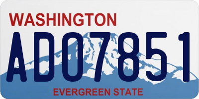 WA license plate ADO7851