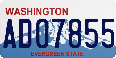 WA license plate ADO7855