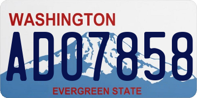 WA license plate ADO7858