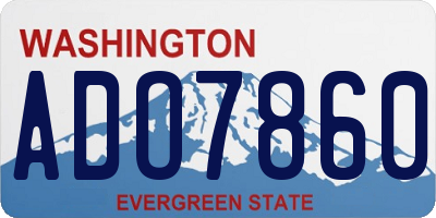 WA license plate ADO7860