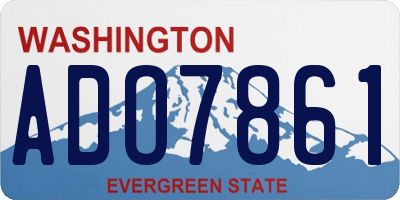 WA license plate ADO7861