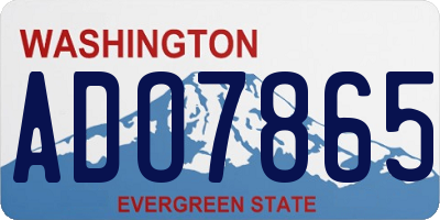 WA license plate ADO7865