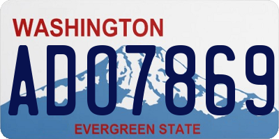 WA license plate ADO7869