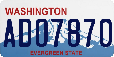 WA license plate ADO7870