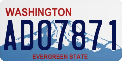 WA license plate ADO7871