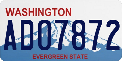 WA license plate ADO7872