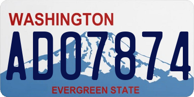 WA license plate ADO7874
