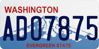 WA license plate ADO7875