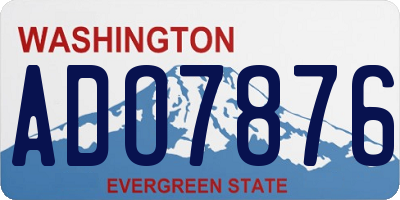 WA license plate ADO7876