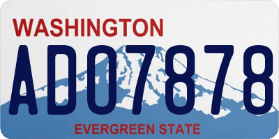 WA license plate ADO7878