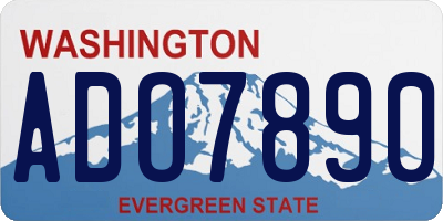 WA license plate ADO7890