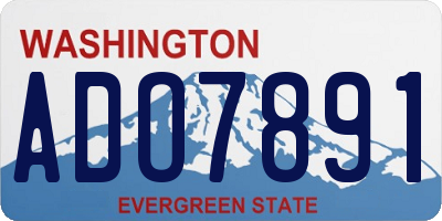 WA license plate ADO7891